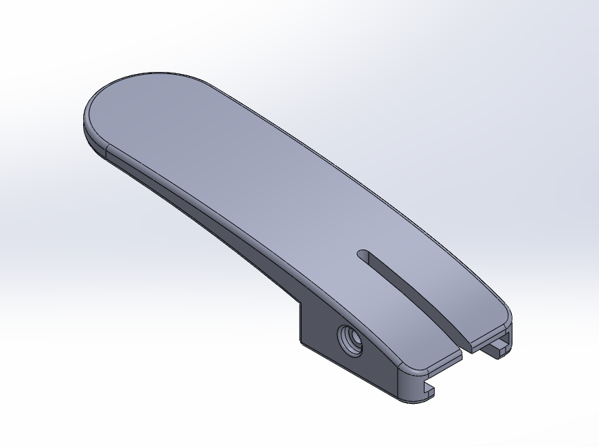 solidworks model of the pannier bicycle clip I made